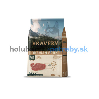 Bravery Adult Medium/Large Iberian Pork 26/15  12kg